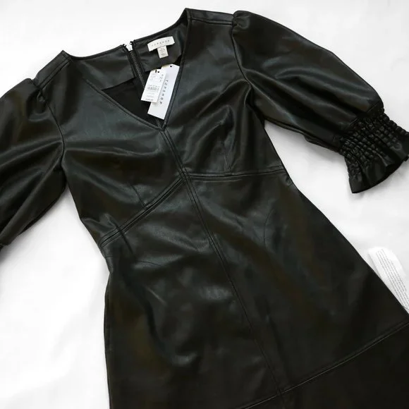 Topshop Female Short dress Black Size 2 Polyester, Polyurethane
